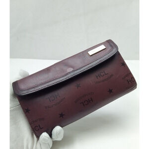 HCL Brown Leather Credit Card ID Window Bifold Wallet - Vintage